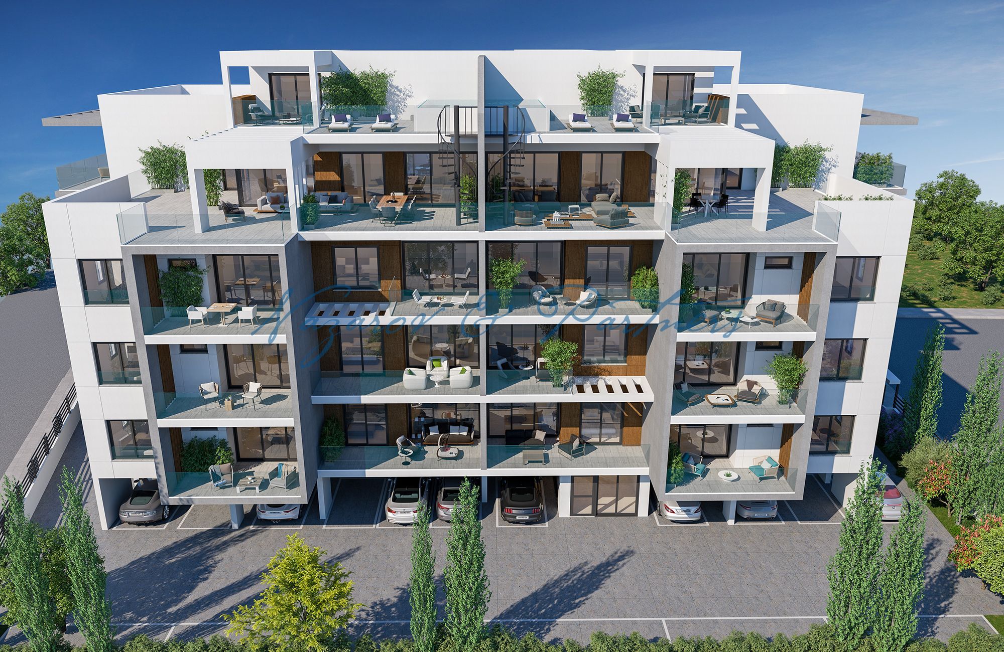 Продажа 1 спальных апартаментов с захватывающим видом на море и город в Лимассоле